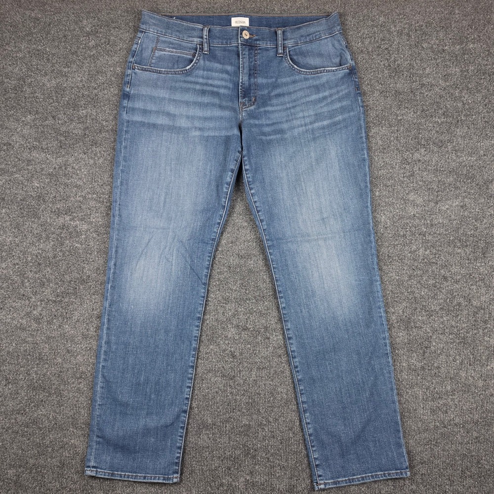 Hudson Blake Slim Straight Jeans Men's 36 x32 Med Wash Denim Stretch Casual Blue